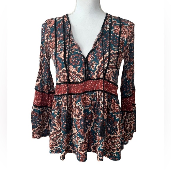 American Eagle Boho Tassel Shirt Size XS - Picture 2 of 11